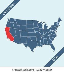 California on Unites States map