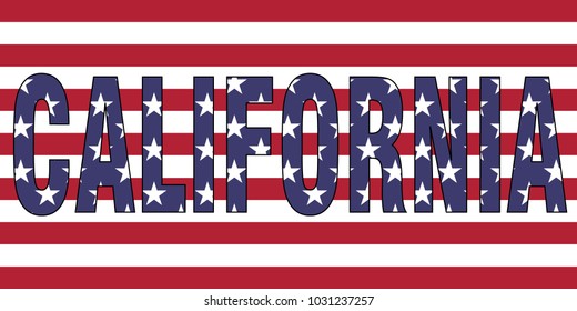 California on USA flag