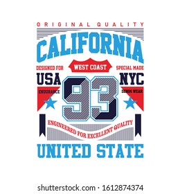 California, original quality design Typography Tshirt Graphics, Vector Illustration