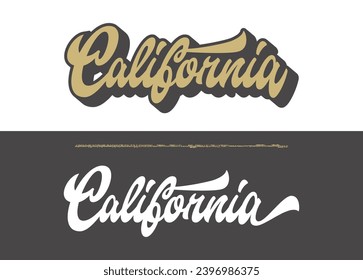 California. Original Retro Script Font. Vector	