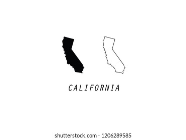 California outline map state shape USA America borders