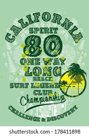 california pacific surfer vector art