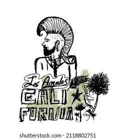 California Palm beach Punk soul graphic design vector art