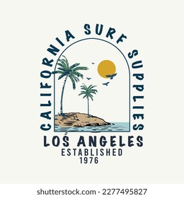 California palm tree typography, tee shirt graphics, vectors