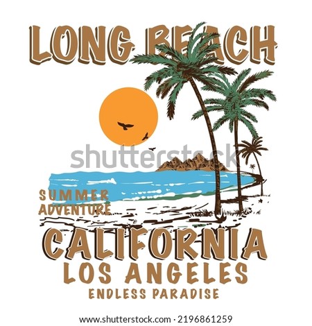 California palm tree typography, tee shirt graphics, vectors