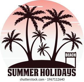 California Palms Beach Endless Summer Slogan For  t-shirt graphics, poster, banner, flyer, print, postcard