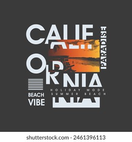 California paradise beach vibe typography summer graphic design poster