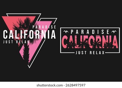 California paradise design with palm trees