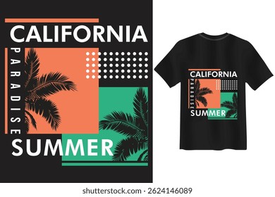 California paradise summer design for t-shirt apparel graphic