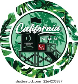 California paradise, vector typography illustration design graphic printing