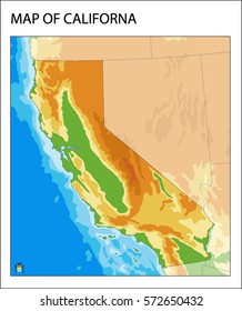 California Physical Vector Map