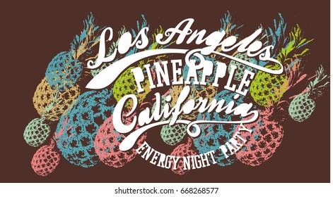 California Pineapple graphic design vector art