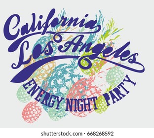California Pineapple graphic design vector art