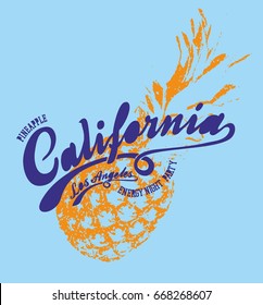 California Pineapple graphic design vector art