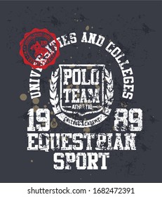 California polo sports graphic design vector art