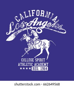 California polo team graphic design vector art