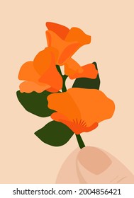 California poppy background.Eps 10 vector.