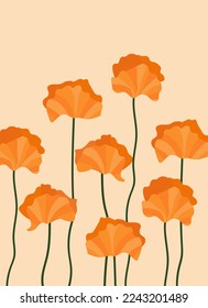 California poppy background.Eps 10 vector.