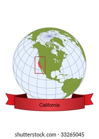 California, position on the globe