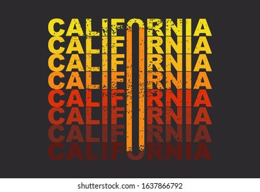 California Poster with Text. Summer Beach .Tee Design For Print. Vector fashion illustration