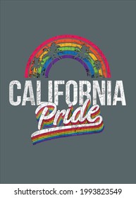 California Pride Lgbt T Lesbian Gay Rainbow Flag Gifts design vector illustration for use in design and print poster canvas