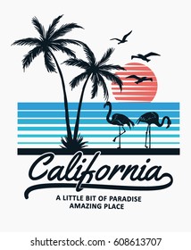 California print design for t-shirt and other uses