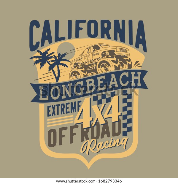 California racing sport typography, tee shirt\
graphics, vectors
