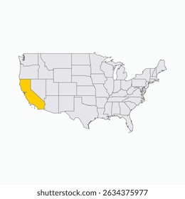 California Region highlighted on USA map
