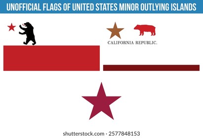 California Republic Flags Bundle Vector Illustration Premium Quality