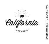 California republic retro emblem