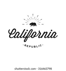 California republic retro emblem