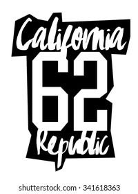 California republic slogan with number in vector