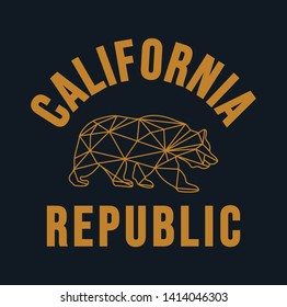 California Republic - Tee Design For Print - Vektör
