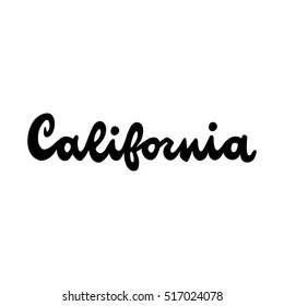 California retro lettering. Vintage typography. Hand drawn letters.