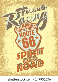 california retro route 66 vector art