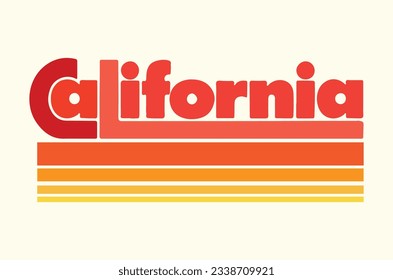 CALIFORNIA ,Retro slogan graphic for t-shirt,vector