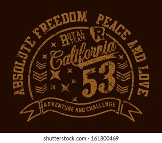 california retro style  vector art