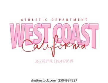 California retro vintage quote typography. Vector illustration design.