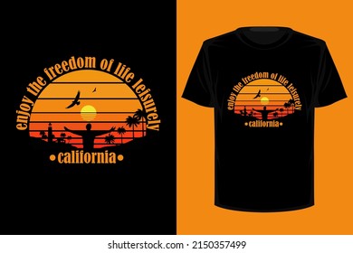 California retro vintage t shirt design