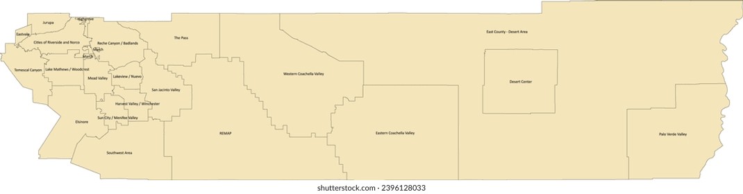 California Riverside County Map with Area Plan Boundaries