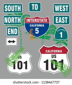 California route 101 graphic design vector art