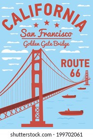 california san francisco golden gate bridge vector art