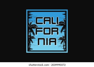 California, silhouette retro vintage style