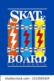 california skateboarding cool poster graphic apparel textile for kids