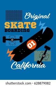 california skateboarding,t-shirt print poster vector illustration