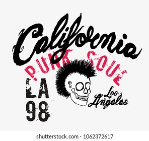 california skull graphic design vector art