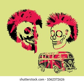 california skull graphic design vector art