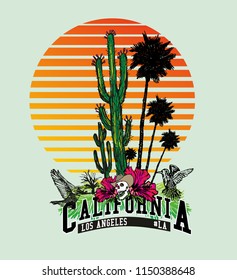 California skull graphic design vector art