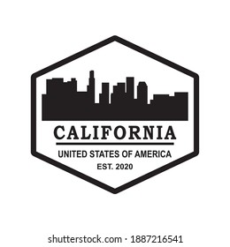  california skyline silhouette vector logo