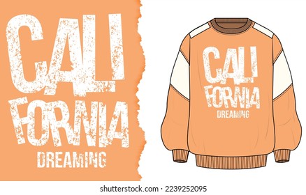 California slogan graphics for clothes. For t-shirt or other uses pattern. triangle Old effect slogan design composition template for print t shirt fashion clothing poster.